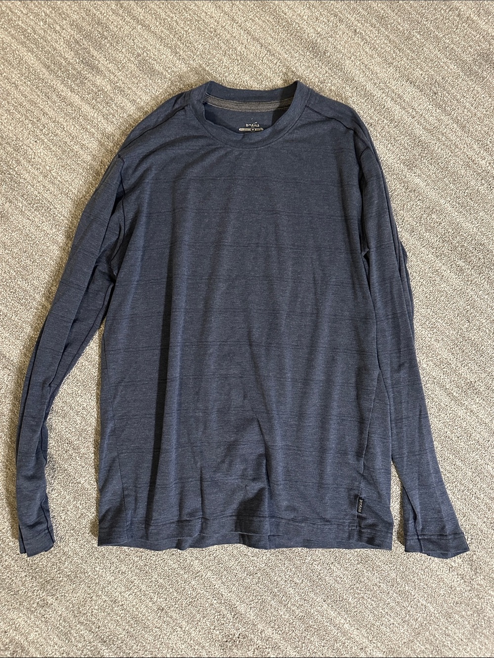 Prana Men's Long-Sleeve Crew in Navy Heather - Picture 1 of 3